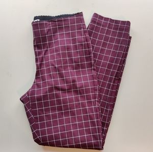maroon plaid dress pants